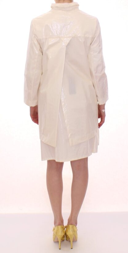 Licia Florio - Elegant White Button Front Jacket Coat