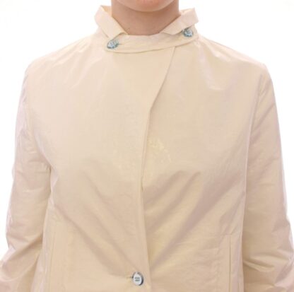 Licia Florio - Elegant White Button Front Jacket Coat