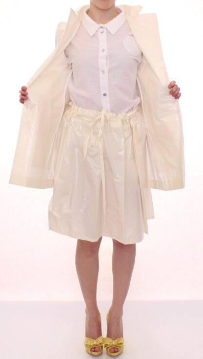 Licia Florio - Elegant White Button Front Jacket Coat