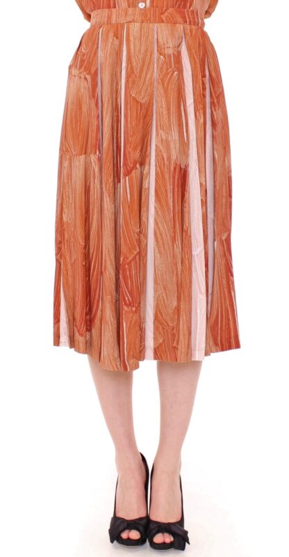 Licia Florio - Orange Brown Below-Knee Chic Skirt