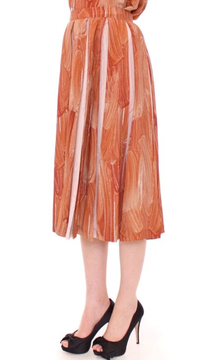 Licia Florio - Orange Brown Below-Knee Chic Skirt