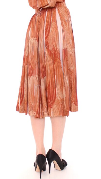 Licia Florio - Orange Brown Below-Knee Chic Skirt