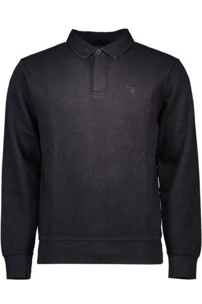 Gant - Black Cotton Men Polo Sweater