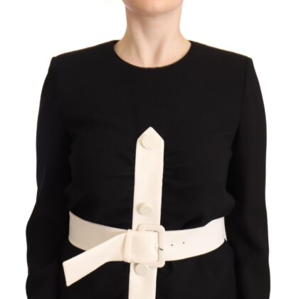 Givenchy - Elegant Black Wool Mini Dress with Belt