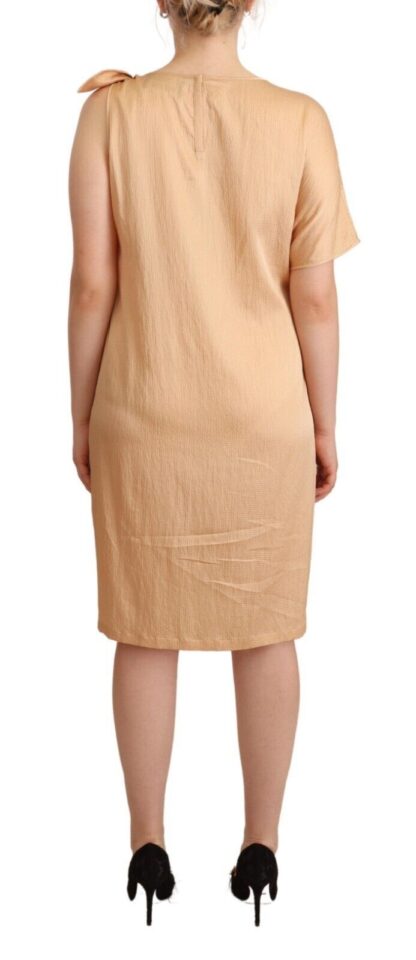 Moschino - Elegant One-Sleeve Beige Shift Dress