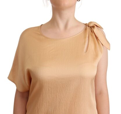 Moschino - Elegant One-Sleeve Beige Shift Dress