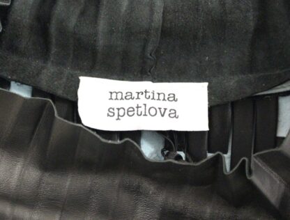 Martina Spetlova - Elegant Blue and Black Leather Sweater