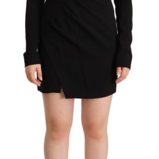 Liu Jo - Elegant Black A-Line Mini Dress with Long Sleeves