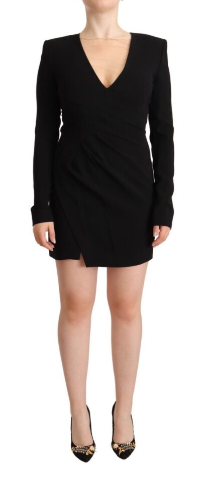 Dsquared² - Elegant Black V-Neck Mini Dress