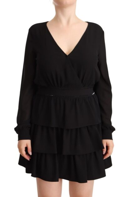 Liu Jo - Elegant Black A-Line Mini Dress with Long Sleeves