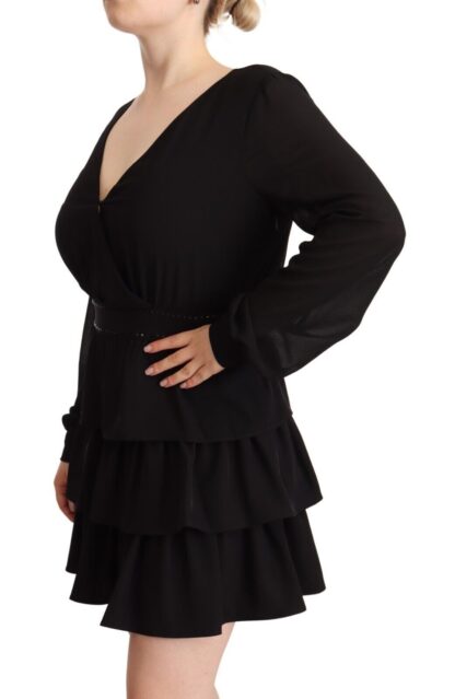 Liu Jo - Elegant Black A-Line Mini Dress with Long Sleeves