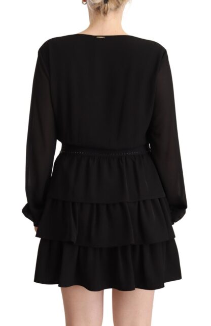 Liu Jo - Elegant Black A-Line Mini Dress with Long Sleeves