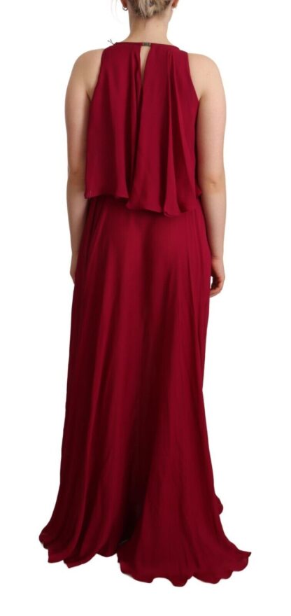 PLEIN SUD - Elegant Silk Sleeveless Ruffled Maxi Dress