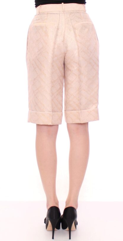 Zeyneptosun - Exclusive Beige Brocade Above Knee Shorts