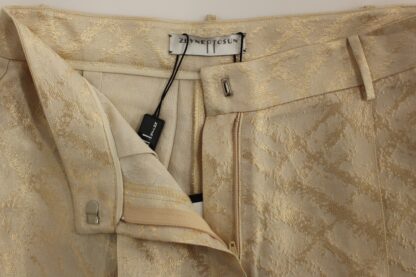 Zeyneptosun - Exclusive Beige Brocade Above Knee Shorts