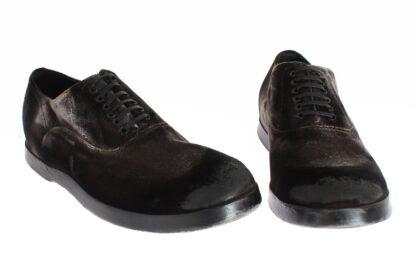 Dolce & Gabbana - Elegant Brown Velvet Vintage Lace-Up Shoes