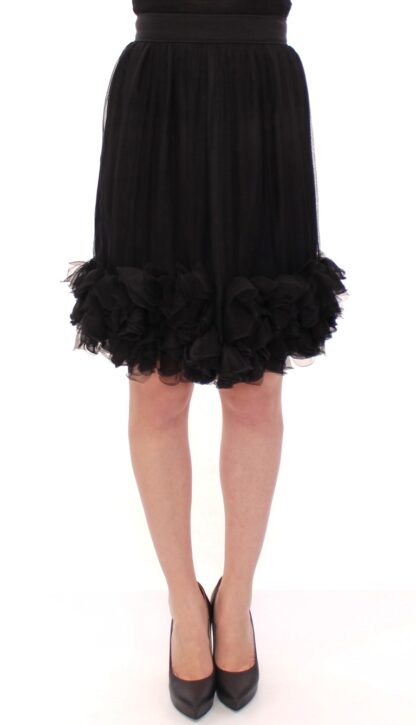 Dolce & Gabbana - Elegant Silk Black Skirt for Evenings