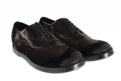 Dolce & Gabbana - Elegant Brown Velvet Vintage Lace-Up Shoes