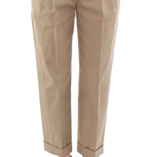 Dolce & Gabbana - Elegant Beige Regular Fit Cotton Pants