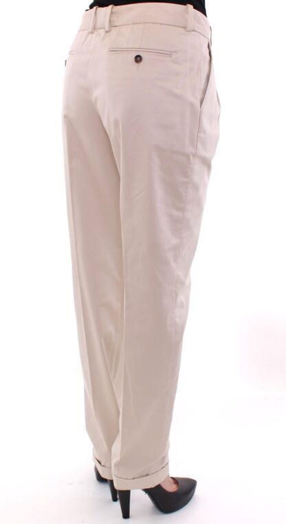 Dolce & Gabbana - Elegant Beige Regular Fit Cotton Pants