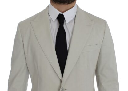 Dolce & Gabbana - Elegant White Cotton Stretch Blazer