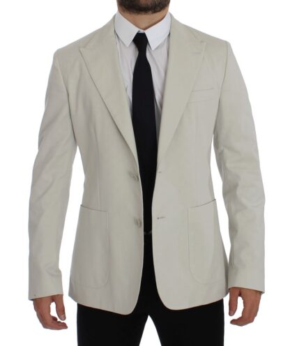 Dolce & Gabbana - Elegant White Cotton Stretch Blazer