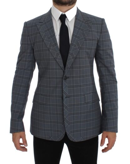 Dolce & Gabbana - Elegant Blue Checkered Slim Fit Blazer