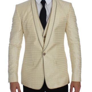 Dolce & Gabbana - Chic Gray Striped Wool Blazer Jacket