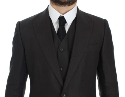 Dolce & Gabbana - Elegant Gray Linen Slim Fit Blazer and Vest