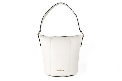 Michael Kors - Brooke Medium Pebbled Leather Bucket Messenger Crossbody Handbag (Light Cream)