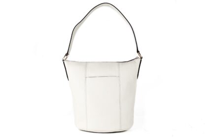 Michael Kors - Brooke Medium Pebbled Leather Bucket Messenger Crossbody Handbag (Light Cream)