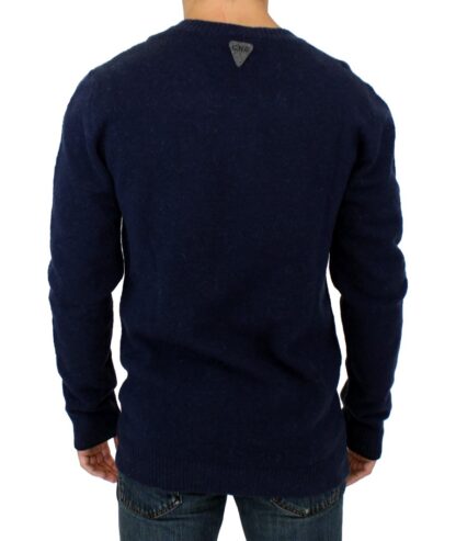 Costume National - Chic Blue Striped Crewneck Sweater Pullover