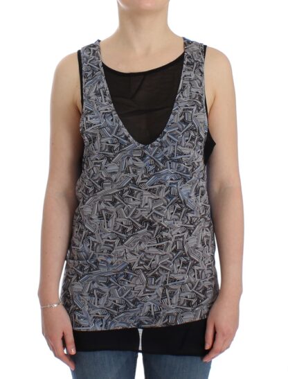 Costume National - Elegant Sleeveless Top in Black and Blue