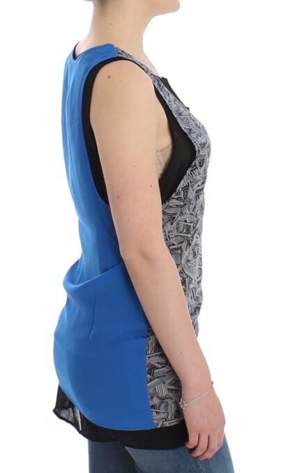 Costume National - Elegant Sleeveless Top in Black and Blue