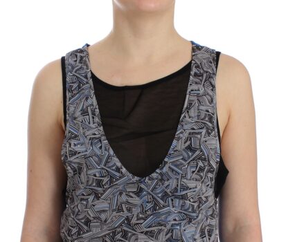 Costume National - Elegant Sleeveless Top in Black and Blue