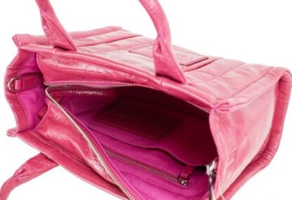 Marc Jacobs - The Shiny Crinkle Mini Tote Magenta Leather Crossbody Handbag Purse