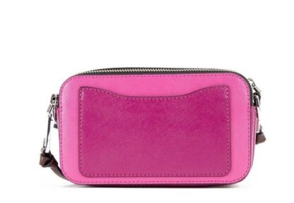 Marc Jacobs - The Snapshot Bag Studded Saffiano Leather Magenta Shoulder Bag Purse