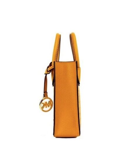 Michael Kors - Mercer XS Honeycomb Gold Signature PVC North South Shopper Crossbody Bag