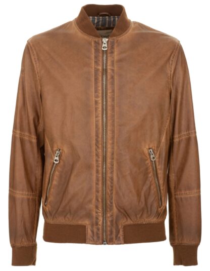 Fred Mello - Brown Faux Leather Men Jacket