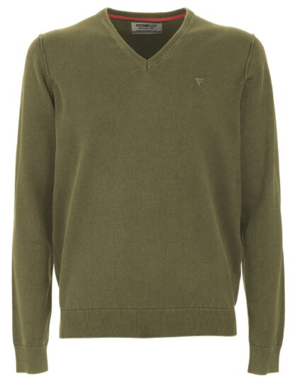 Fred Mello - Vintage V-Neck Cotton Sweater - Green