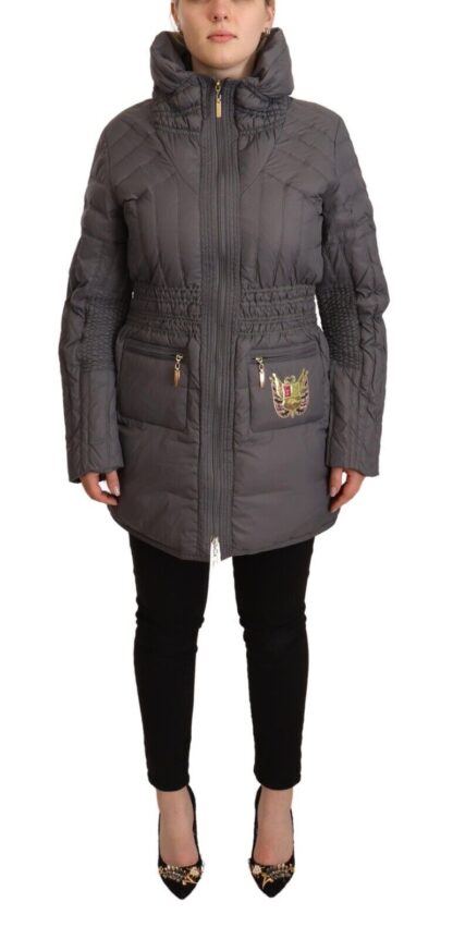 Roccobarocco - Elegant Quilted Long Jacket with Logo Patch