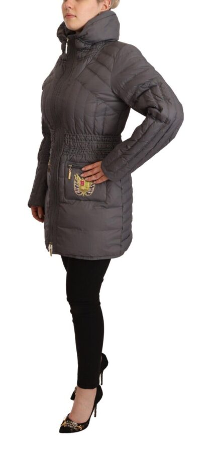 Roccobarocco - Elegant Quilted Long Jacket with Logo Patch