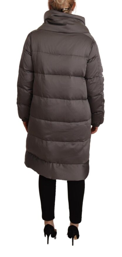 John Richmond - Elegant Gray Quilted Long Jacket