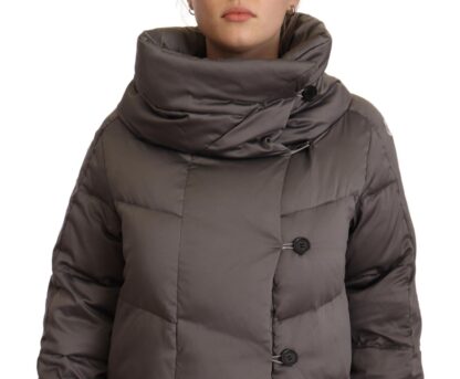 John Richmond - Elegant Gray Quilted Long Jacket