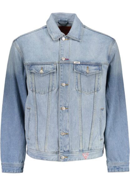 Guess Jeans - Light Blue Cotton Men Jacket