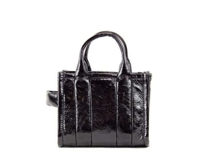 Marc Jacobs - The Shiny Crinkle Micro Tote Black Leather Crossbody Bag Handbag