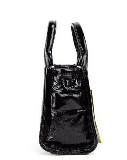 Marc Jacobs - The Shiny Crinkle Micro Tote Black Leather Crossbody Bag Handbag