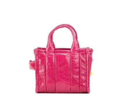 Marc Jacobs - The Shiny Crinkle Micro Tote Magenta Leather Crossbody Bag Handbag