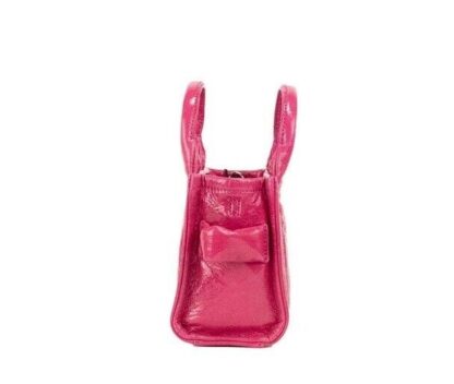 Marc Jacobs - The Shiny Crinkle Micro Tote Magenta Leather Crossbody Bag Handbag