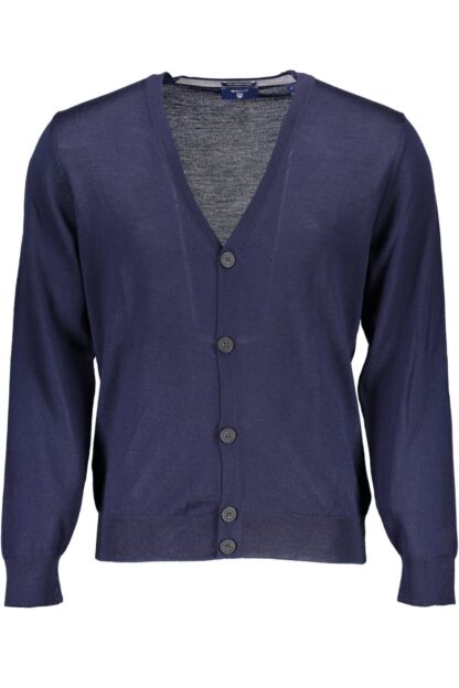 Gant - Blue Wool Men Cardigan